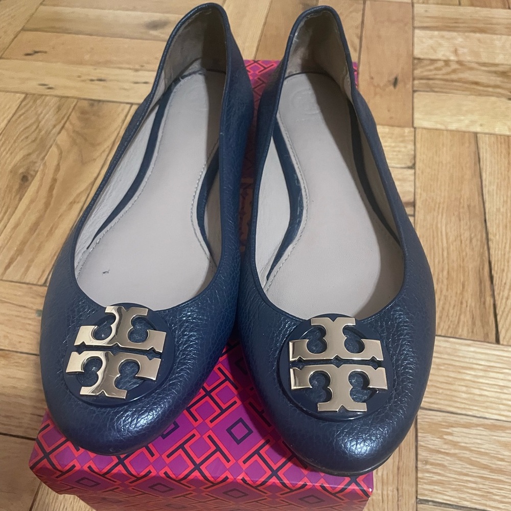Navy Blue Tory Burch Ballet Flats